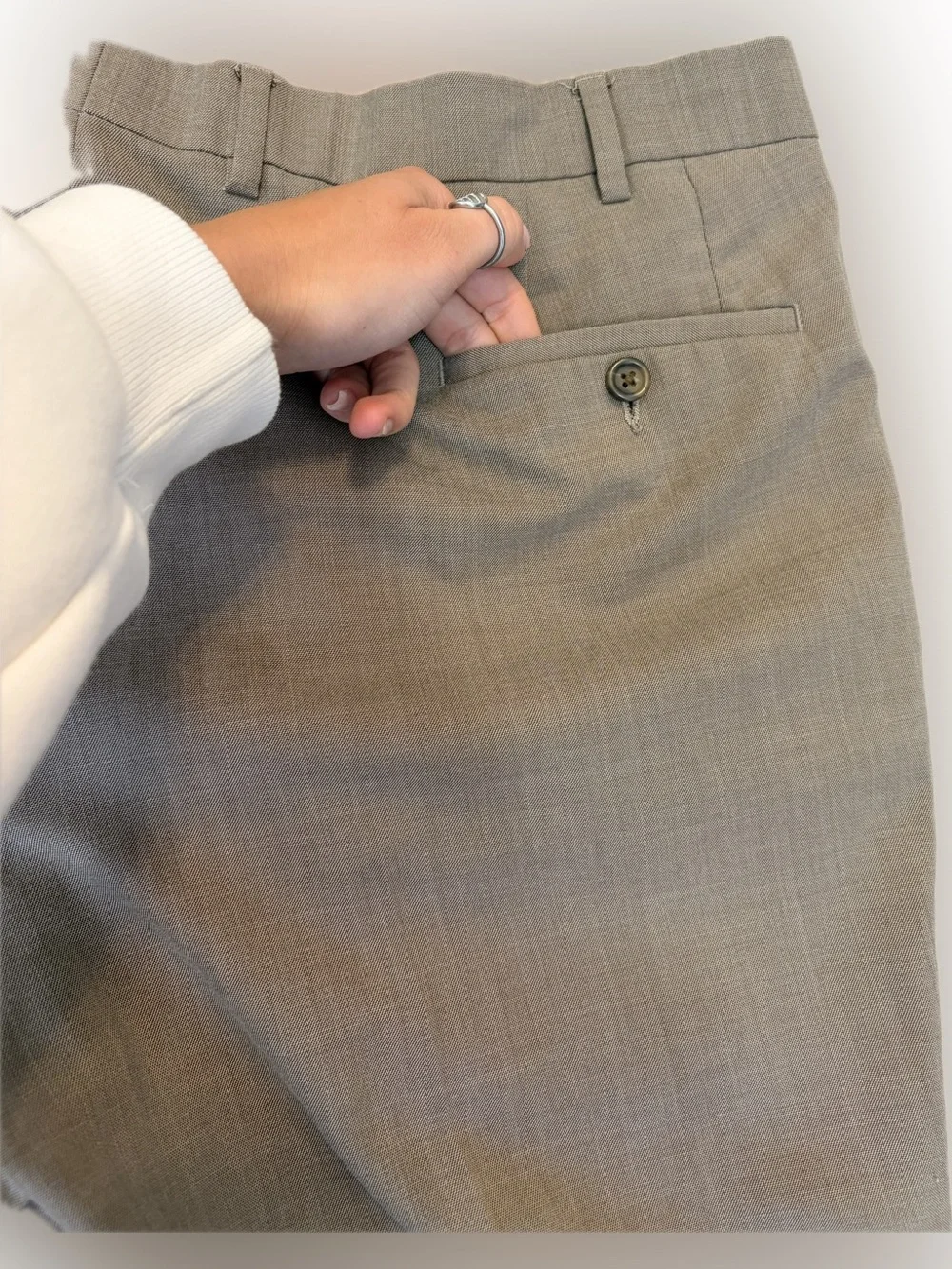 👔✨ Vintage Ralph Lauren Men’s Pleated Dress Pant Cuffed Trousers Taupe 40W x 30L